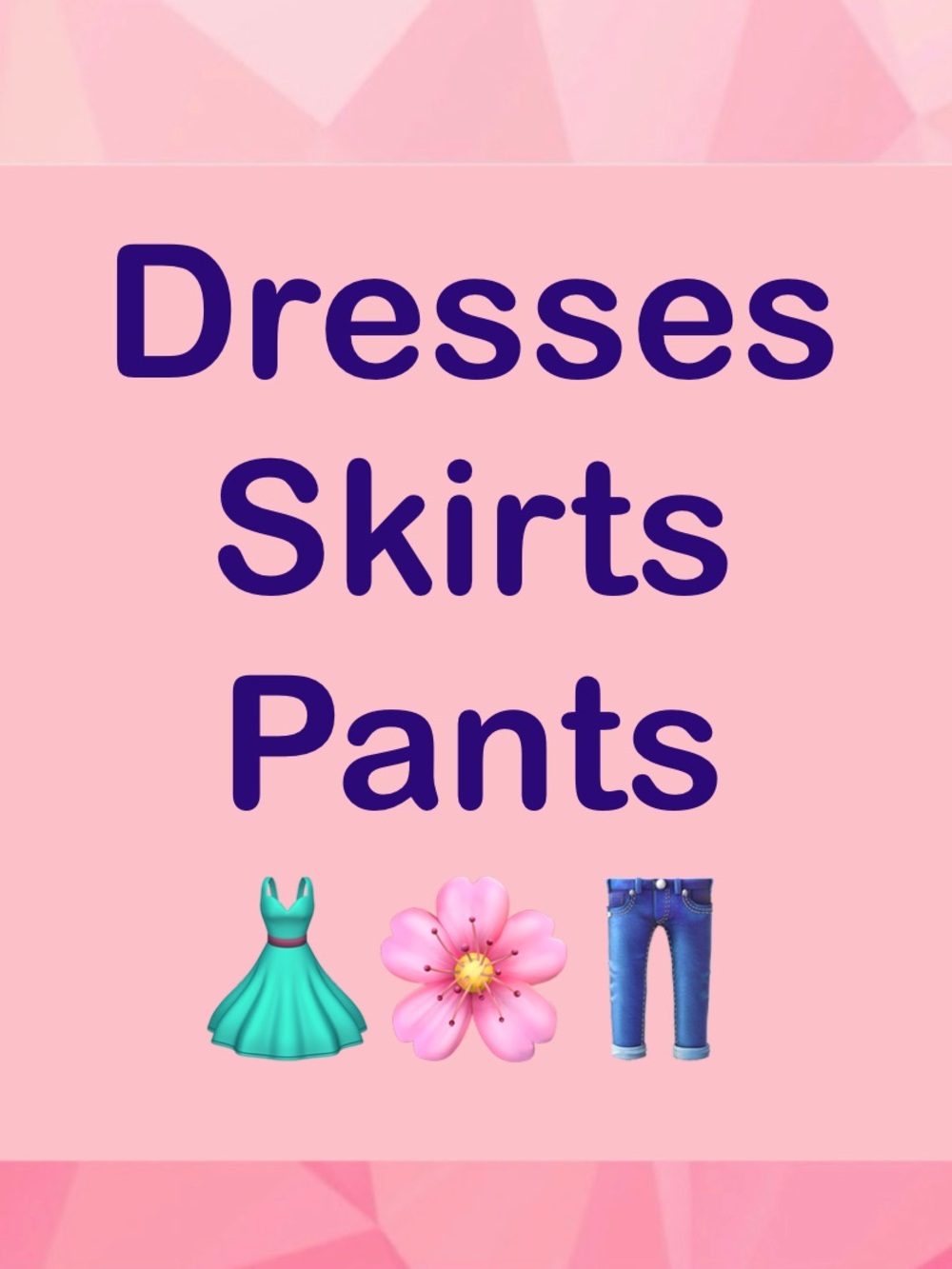 Pink Geometric Fashion Sign with Navy Text
